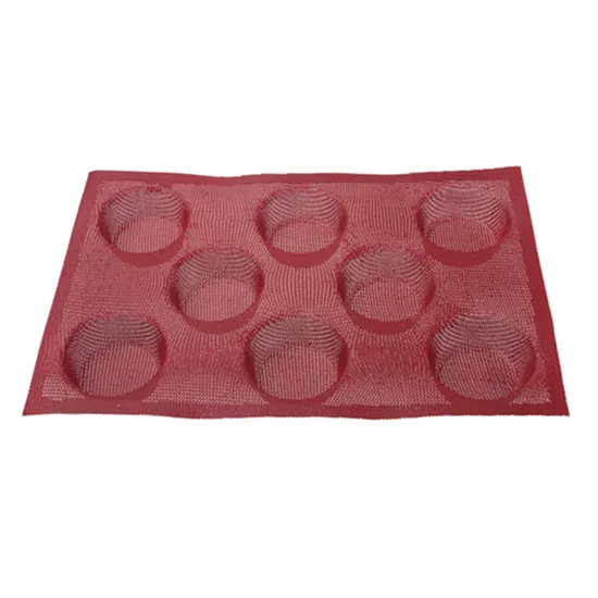 Silicone Burgers Forms Bun Bread Molds Tarlets Baking Sheets Perforated Fiberglass Moulds for Bakery Stores